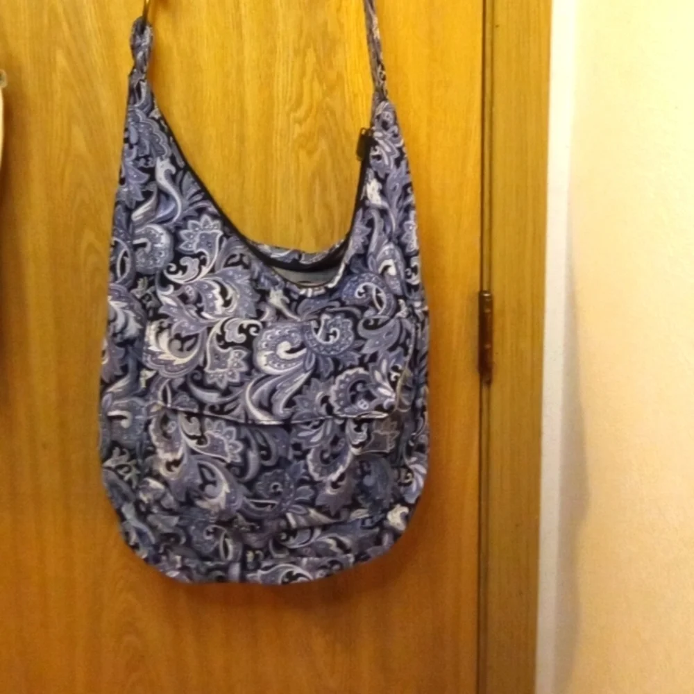 White Blue & Grey Hobo Bag